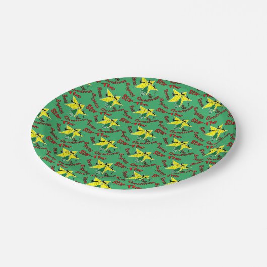 このクリスマスは星が明るく輝く ペーパープレート (アングル)