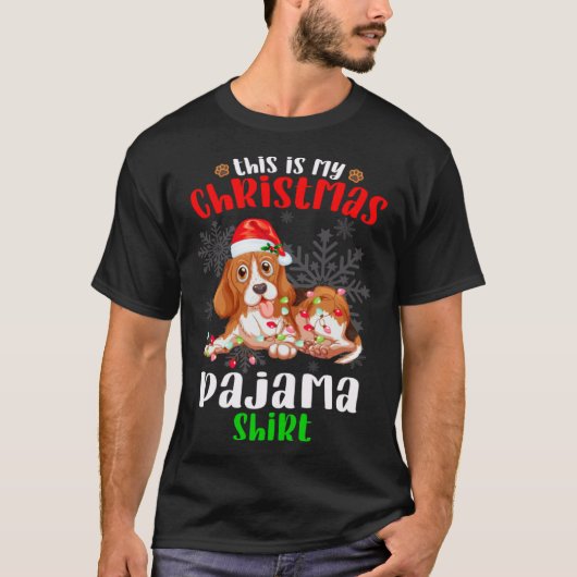 このクリスマスは私のピジャマ アメリカン・フォックスハウンド Tシャツ (正面)