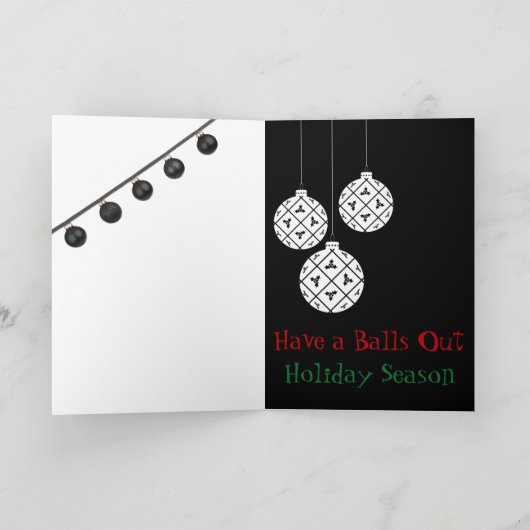 このクリスマスカードはボールが多おもしろいい シーズンカード (内部)