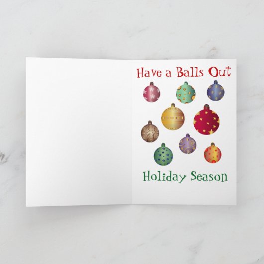 このクリスマスカードは球を取ります シーズンカード (内部)