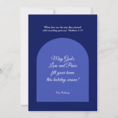 このクリスマスクリスブルーグリーティングカードを喜ぶ 招待状 (裏面)