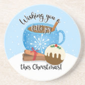 このクリスマスコーヒーラテセラを楽しみにしてほしい コースター (正面)