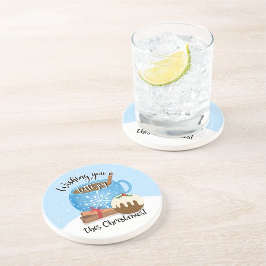 このクリスマスコーヒーラテセラを楽しみにしてほしい コースター (側面)