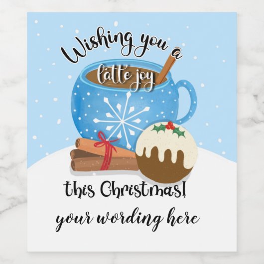 このクリスマスコーヒーラテセラを楽しみにしてほしい ワインラベル (シングルラベル)