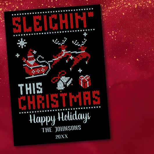 このクリスマスサンタとスリーのクリスマス シーズンカード