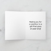 このクリスマスシーズンの私たちの「隣人」のために シーズンカード (内部)