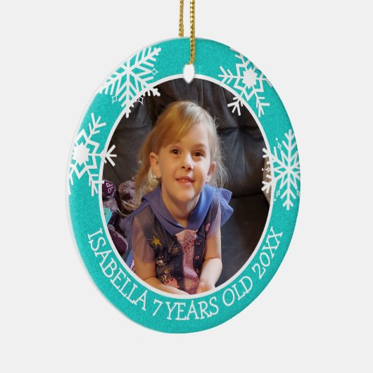 このクリスマスセラミに子どもの写真を追加する セラミックオーナメント (右)