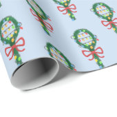 このクリスマステニスラケットリースにサービス ラッピングペーパー (ロールコーナー)