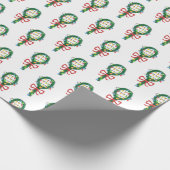 このクリスマステニスラケットリースにサービス ラッピングペーパー (角)