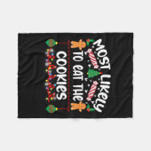 このクリスマスパジャマ家族のクリスマスを嫌いになりそうな フリースブランケット (正面(横))