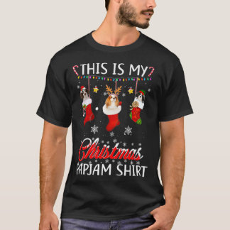 このクリスマスパジャマ騎士の靴下のキング Tシャツ