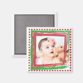 このクリスマスフォト磁石をパーソナライズ マグネット (正面/裏面)