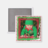 このクリスマスフォト磁石をパーソナライズ マグネット (正面/裏面)