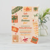 このクリスマスプレゼントのプレゼントをおもしろいで包み取ろう 招待状 (スタンド正面)