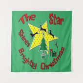 このクリスマスマグは星が明るく輝く タペストリー (正面)