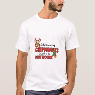 このクリスマス一番陽気なシマリスの群れ Tシャツ