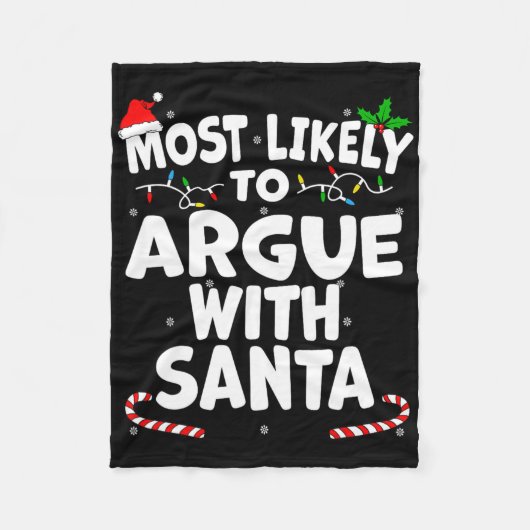 このクリスマス、サンタと口論する確率No.1 フリースブランケット (正面)