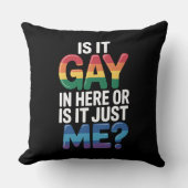 このゲイか私だけおもしろいLGBTQ クッション (正面)