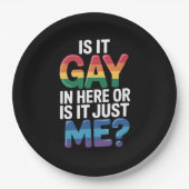 このゲイか私だけおもしろいLGBTQ ペーパープレート (正面)