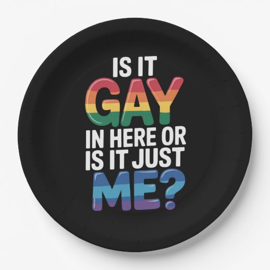 このゲイか私だけおもしろいLGBTQ ペーパープレート (正面)