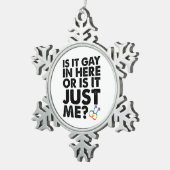 このゲイか私のLgbtプライドか スノーフレークピューターオーナメント (右)