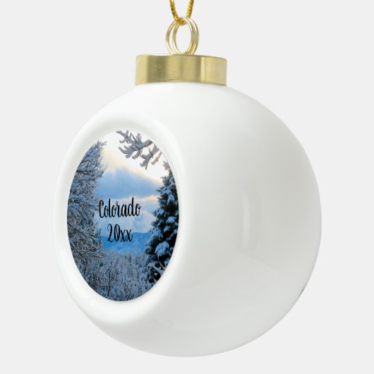 このコロラドスノーフレークオーナメントストーンをパーソナライズ セラミックボールオーナメント (右)