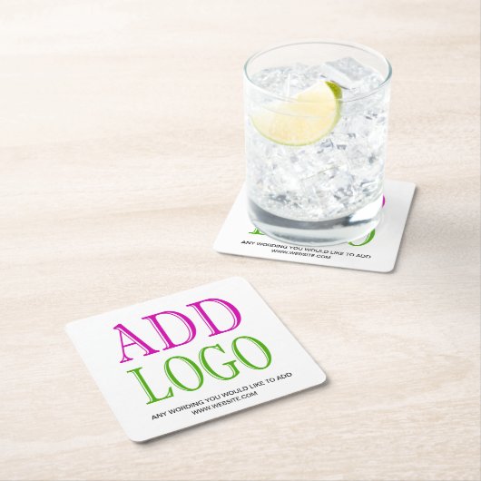 このコースターにあなたのロゴを加えて下さい スクエアペーパーコースター (インサイチュ)