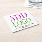 このコースターにあなたのロゴを加えて下さい スクエアペーパーコースター (アングル)