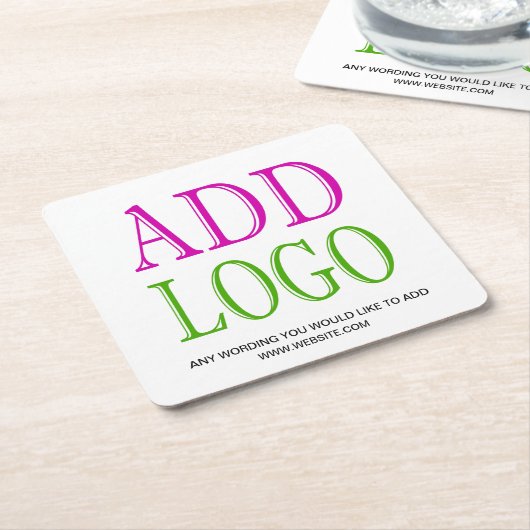 このコースターにあなたのロゴを加えて下さい スクエアペーパーコースター (アングル)