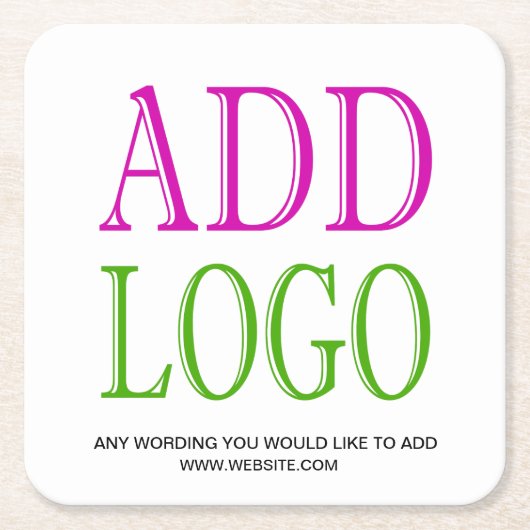 このコースターにあなたのロゴを加えて下さい スクエアペーパーコースター (正面)