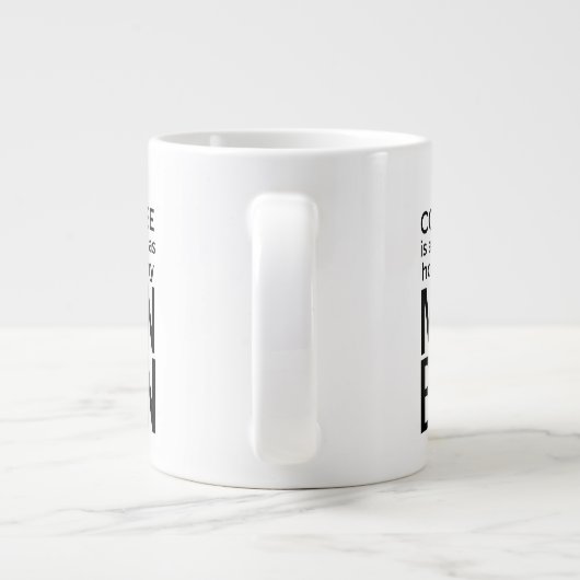 このコーヒーは私のパンと同じくらい熱い ジャンボコーヒーマグカップ (裏面)