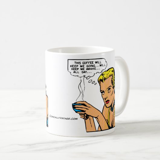 このコーヒーは私を目がさめている保ちます コーヒーマグカップ (正面右)