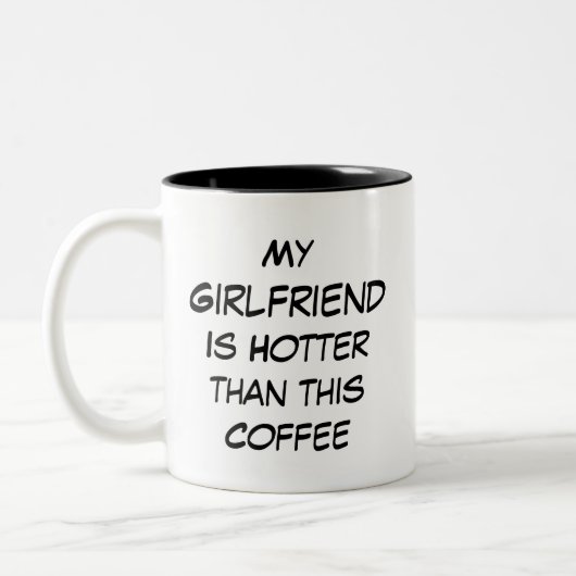 このコーヒーより私の彼女の方が熱いです ツートーンマグカップ (左)