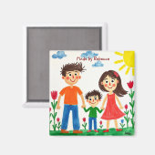 このコーヒーマグに子どものアートワークを追加 マグネット (正面/裏面)