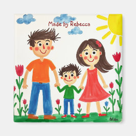 このコーヒーマグに子どものアートワークを追加 マグネット