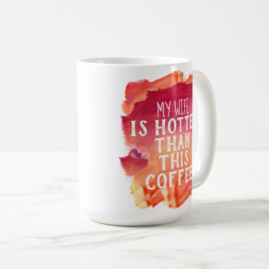 このコーヒー水彩画のトレンディーより熱い妻 コーヒーマグカップ (正面右)
