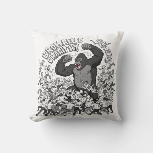 このゴリラが俺を捕まえる。毎日。 クッション (正面)