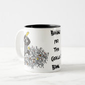 このゴリラ乱闘のバナナ! ツートーンマグカップ (正面左)