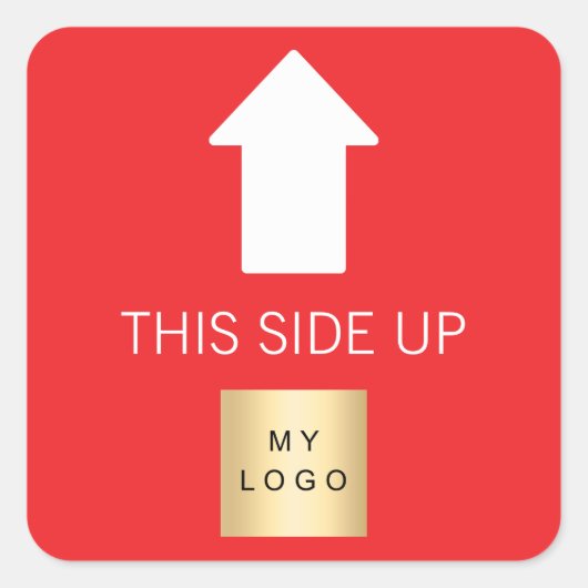 このサイドの赤い矢印の白いビジネスロゴ スクエアシール (正面)