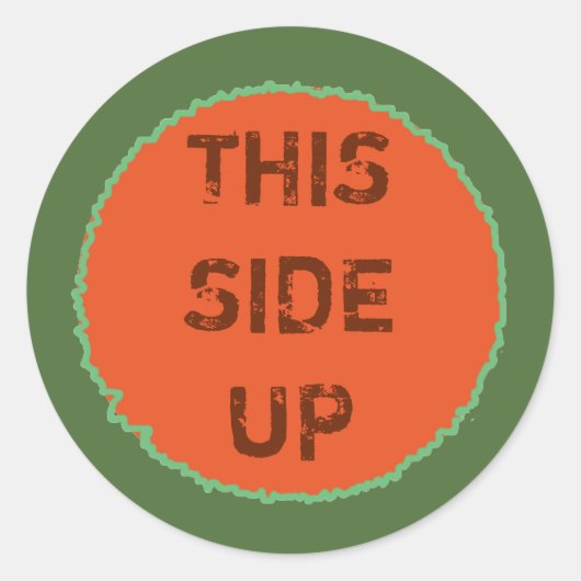 このサイドアップ梱包ラベル ラウンドシール (正面)