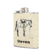 このサドルを置かれた馬のフラスコのあなたの名前 フラスク (左)