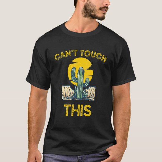 このサボテンは触れない カクタス駄洒落 Tシャツ (正面)