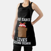 このサンタはクリスマスに行くのが大好おもしろいき エプロン (インサイチュ)
