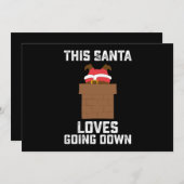 このサンタはクリスマスに行くのが大好おもしろいき 招待状 (正面/裏面)