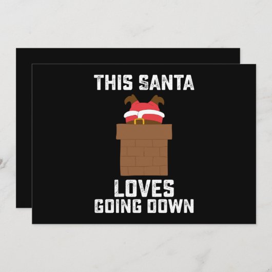 このサンタはクリスマスに行くのが大好おもしろいき 招待状 (正面/裏面)