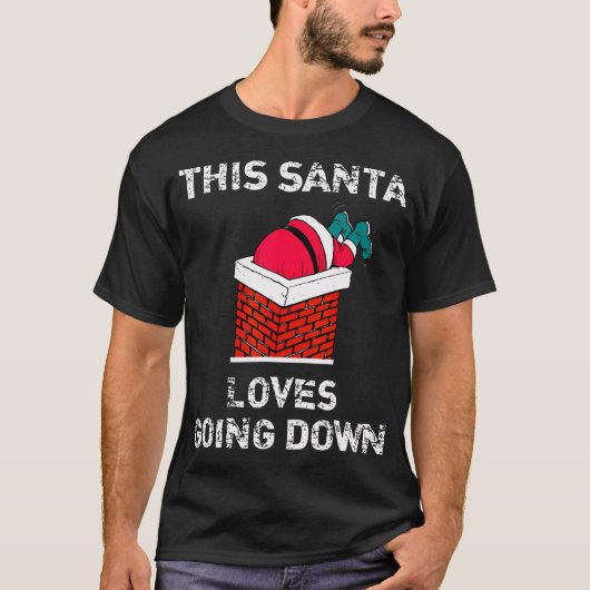 このサンタはクリスマスに行くのが大好おもしろいき Tシャツ (正面)