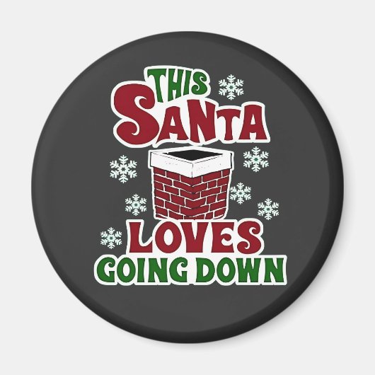 このサンタはクリスマスのいたずらが大好き Xmas マグネット (正面)