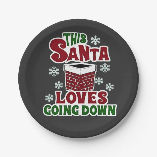 このサンタはクリスマスのクリスマスが大好いけなき ペーパープレート (正面)