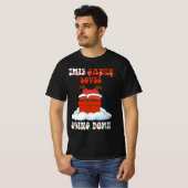 このサンタは煙突のクリスマを降りるのがおもしろい大好き Tシャツ (正面フル)