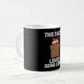 このサンタは降りるのが好きなのね 楽しいクリスマス コーヒーマグカップ (正面左)